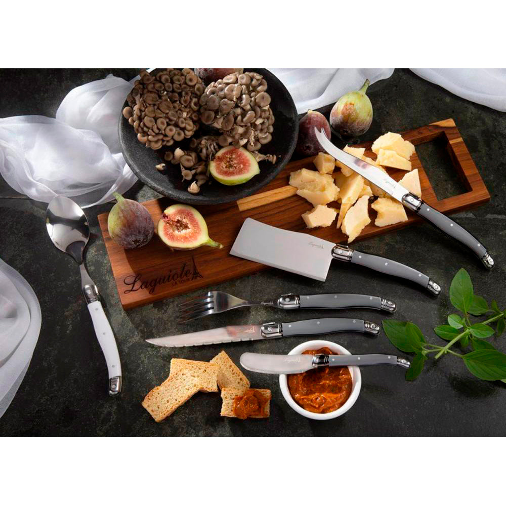 Conjunto De 3 Facas De Luxo Para Queijo Em Bandeja De Madeira, Cinza Laguiole