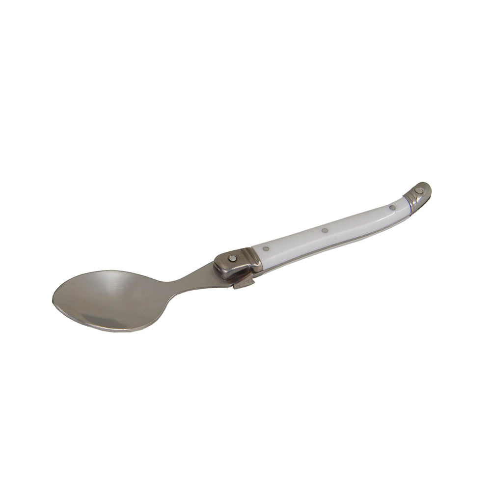 Conjunto De 6 Colheres Laguiole Luxo Em Bandeja De Madeira, Branco Laguiole