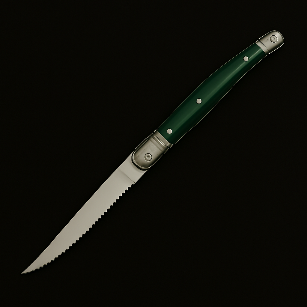 Conjunto De 6 Facas Luxo Com Cepo De Madeira, Verde Laguiole