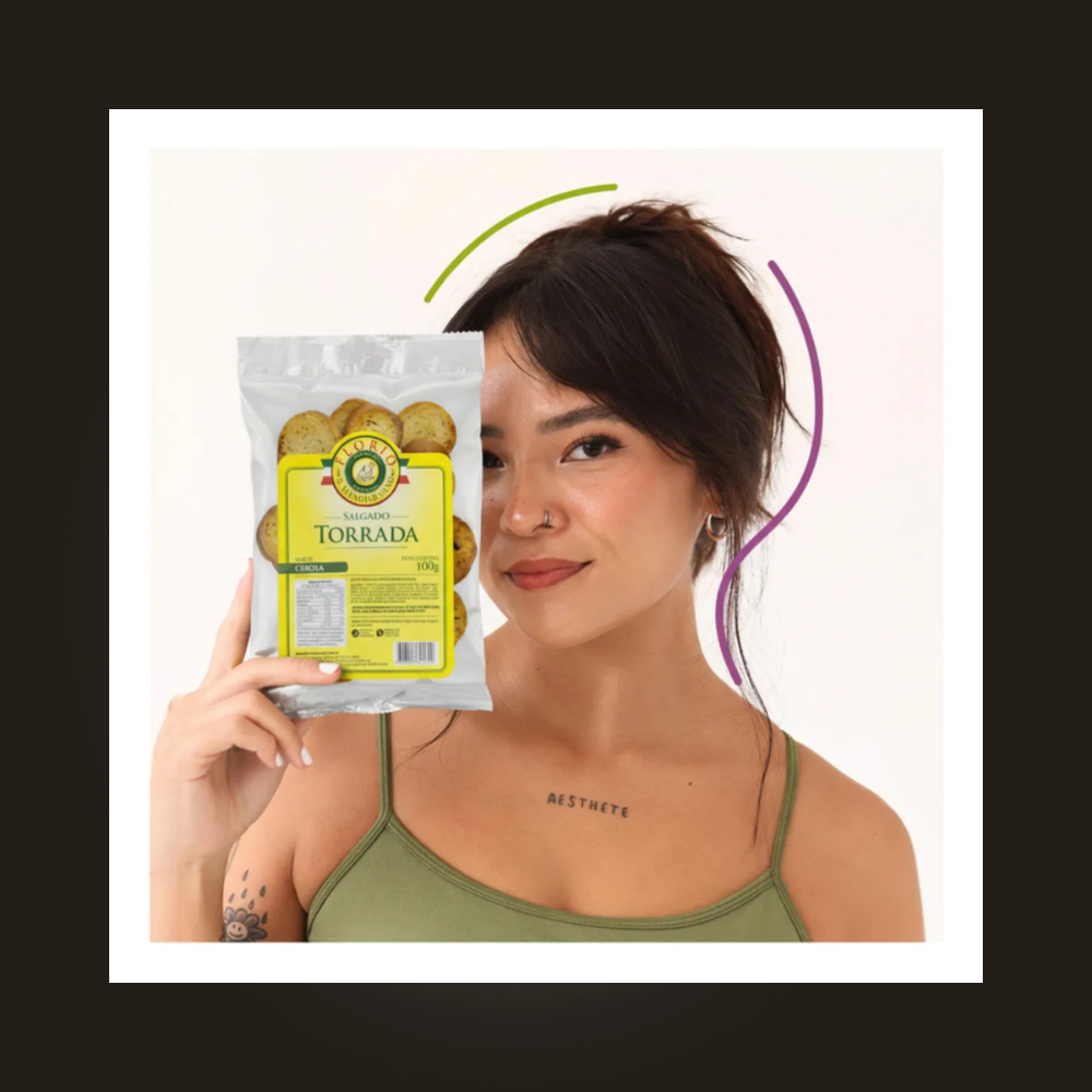 Torrada Florio Natural Tradicional Crocante Não Esfarela Sabor 4 Queijos