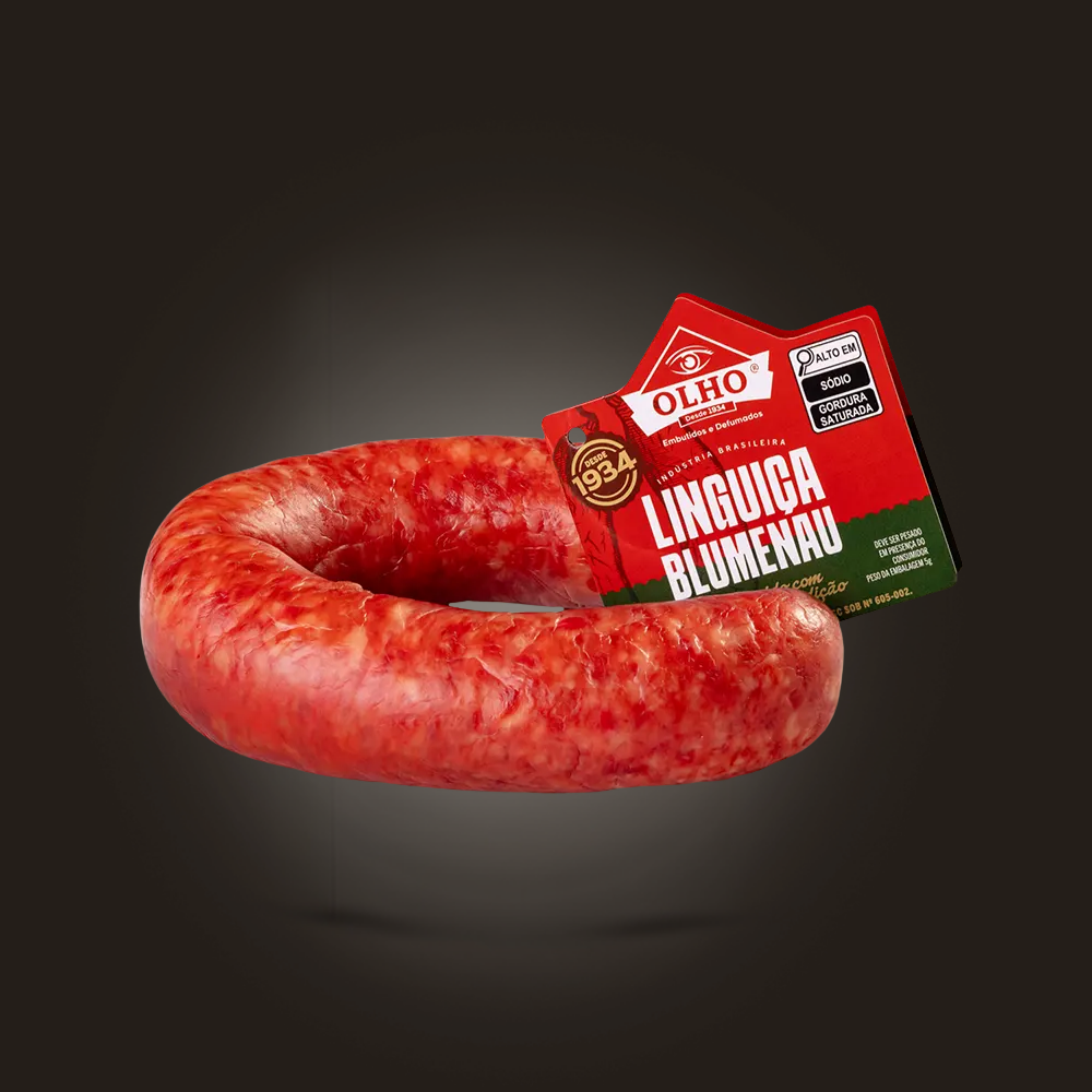 Linguiça Blumenau Pura Olho Defumada 3 Unidades (1kg)