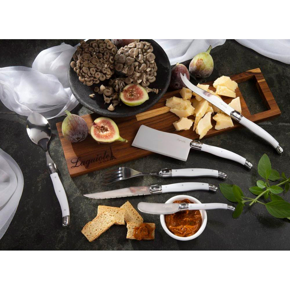 Conjunto De 4 Facas De Luxo Para Manteiga Em Bandeja De Madeira, Branco