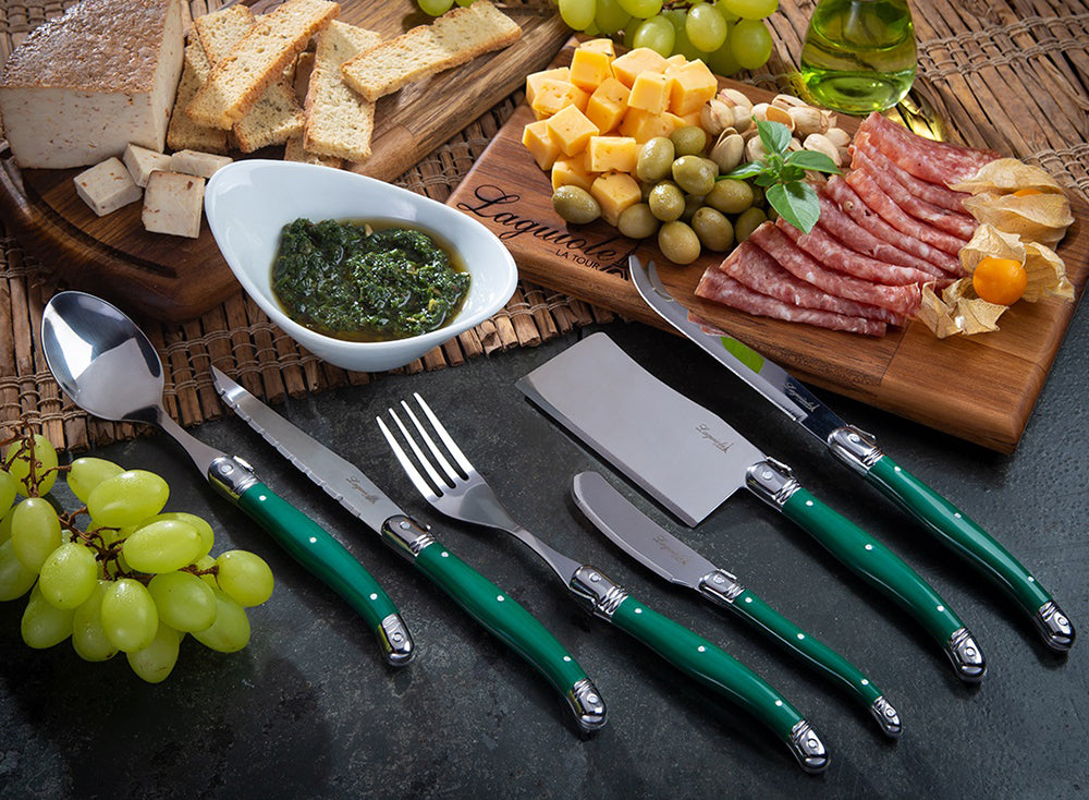 Conjunto De 3 Facas De Luxo Para Queijo Em Bandeja De Madeira, Verde