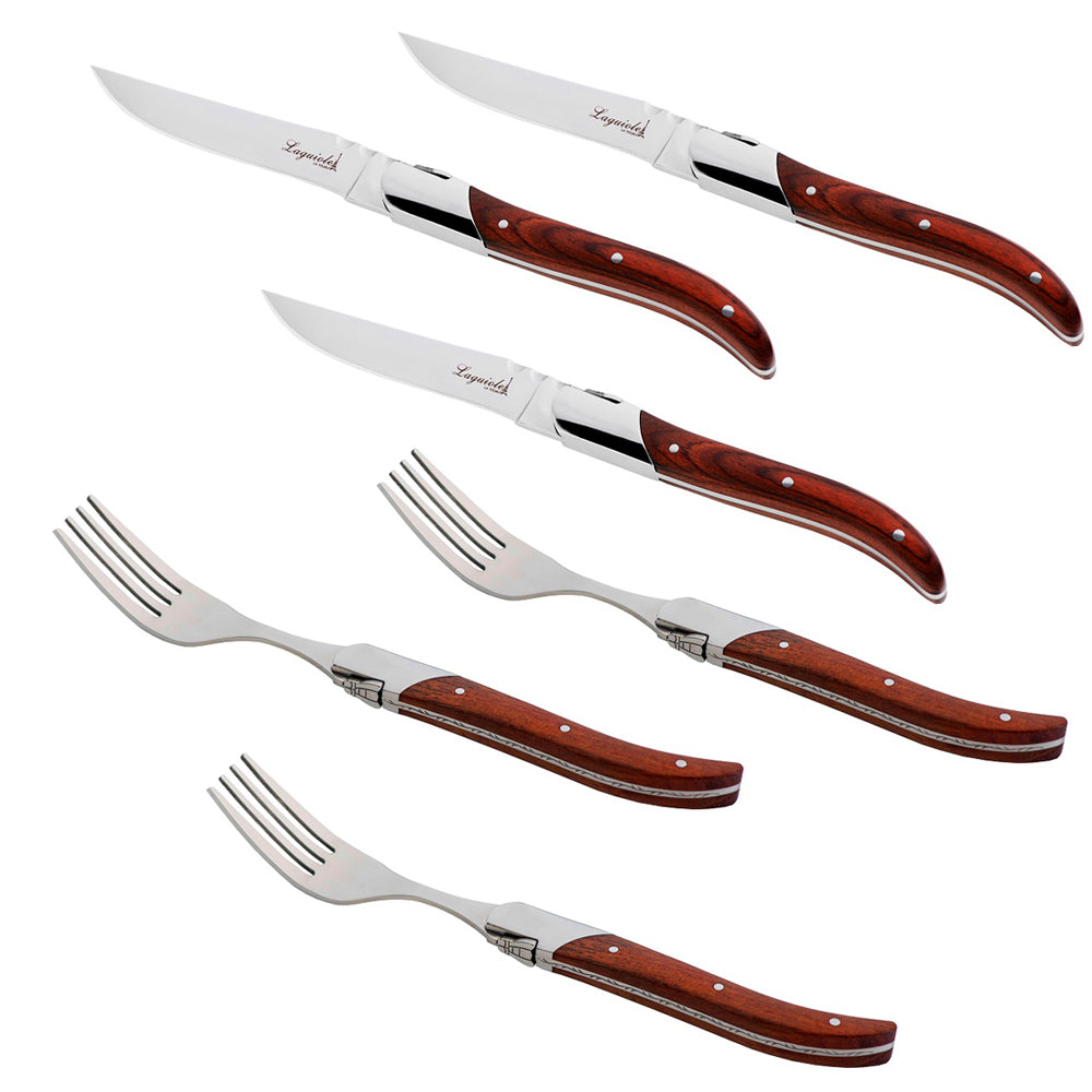 Conjunto Faca & Garfo Ultra Premium Com Caixa Para Presente, Madeira