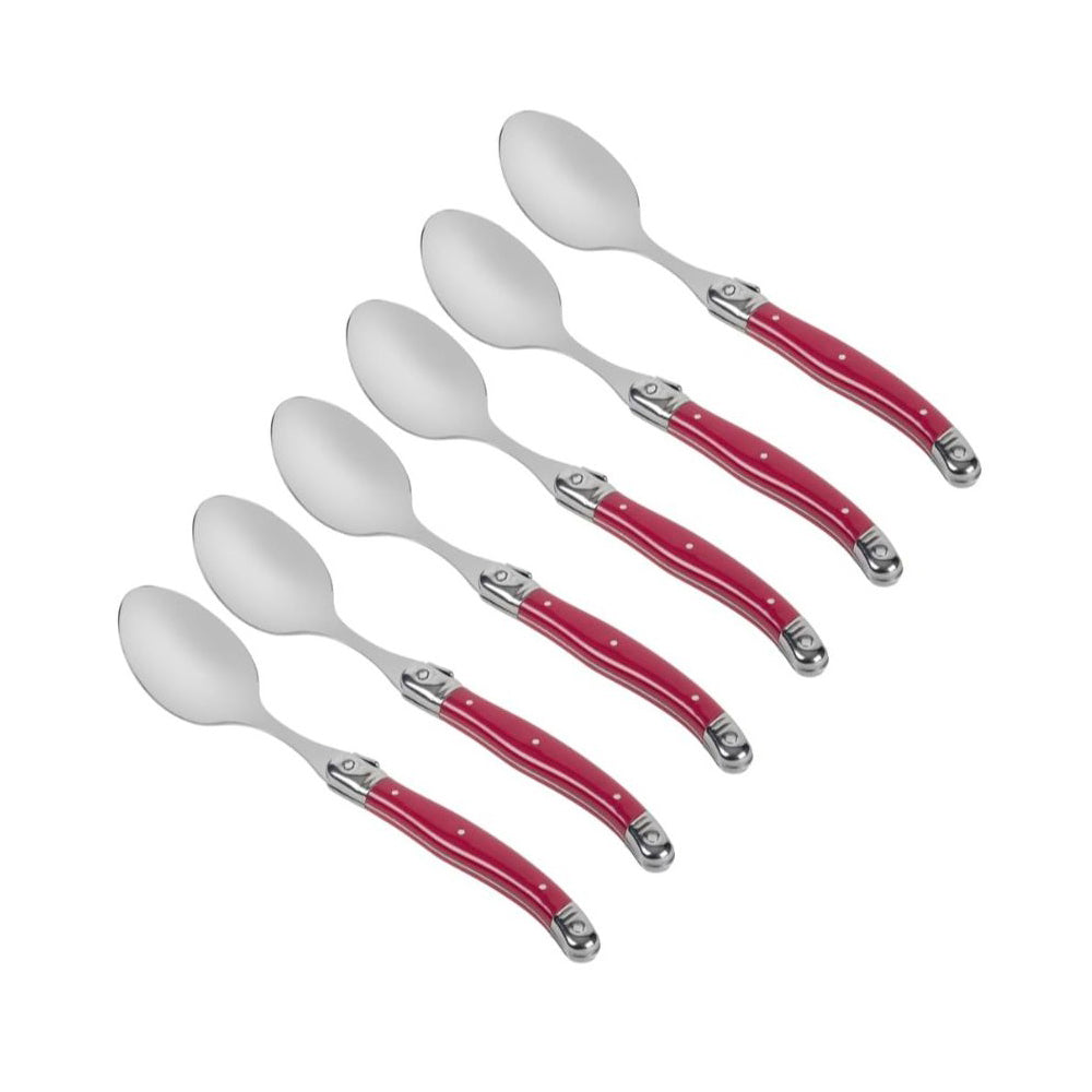 Conjunto De 6 Colheres Laguiole Luxo Em Bandeja De Madeira, Bordeax