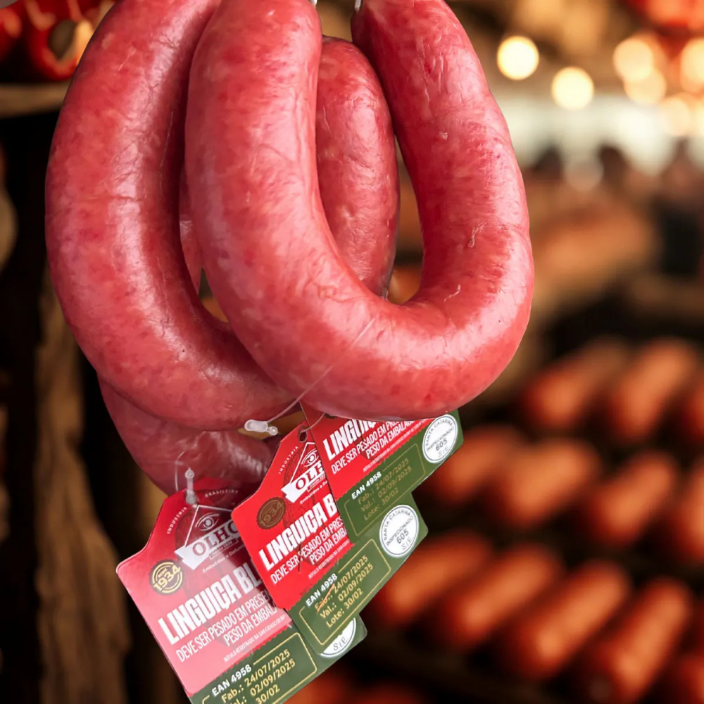 Linguiça Blumenau Pura Olho Defumada 3 Unidades (1kg)