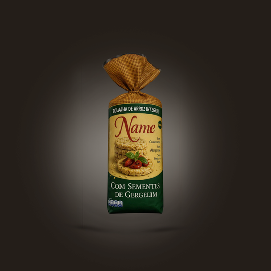 Bolacha De Arroz Organica Biscoito Integral (Sem Glúten) Sabor Gergilim
