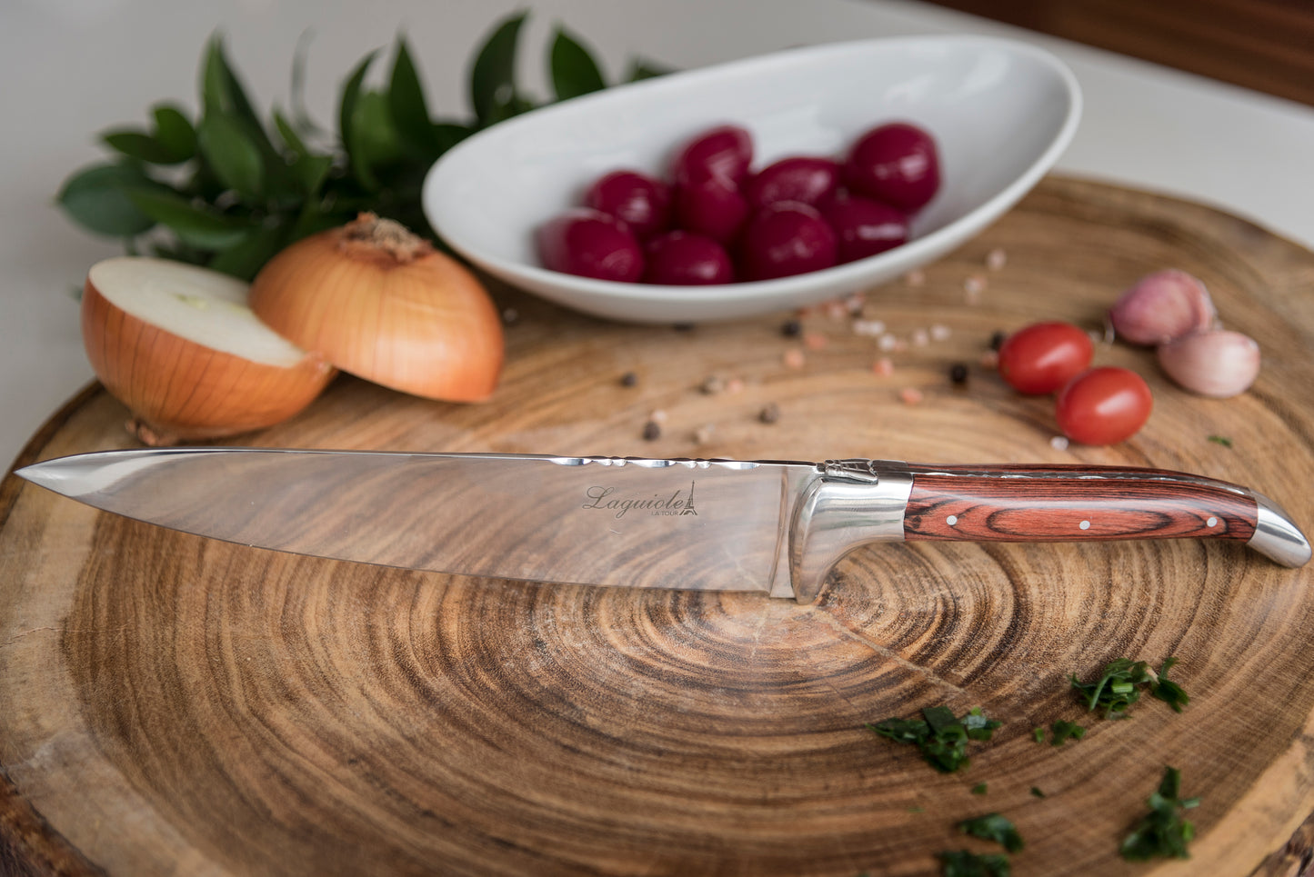 Faca Do Chef Ultra Premium Laguiole Aço Inox E Cabo de Madeira