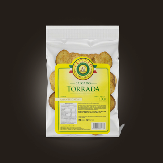 Torrada Florio Natural Tradicional Crocante Não Esfarela Sabor Parmesão