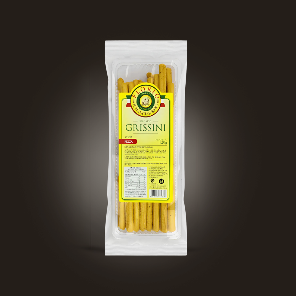 Grissini Florio Natural 120g Receita Italiana Sabor Pizza