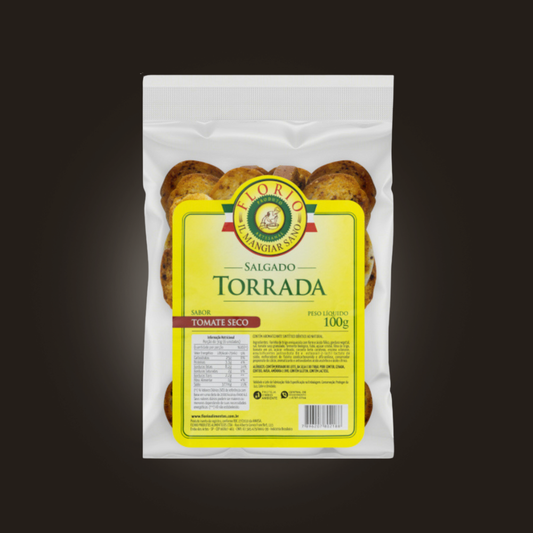 Torrada Florio Natural Tradicional Crocante Não Esfarela Sabor Tomate Seco