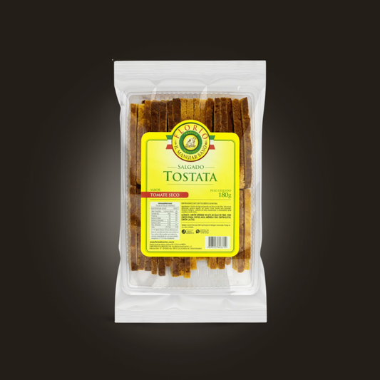 Tostata Florio 180g Artesanal Crocante Sabor Tomate Seco