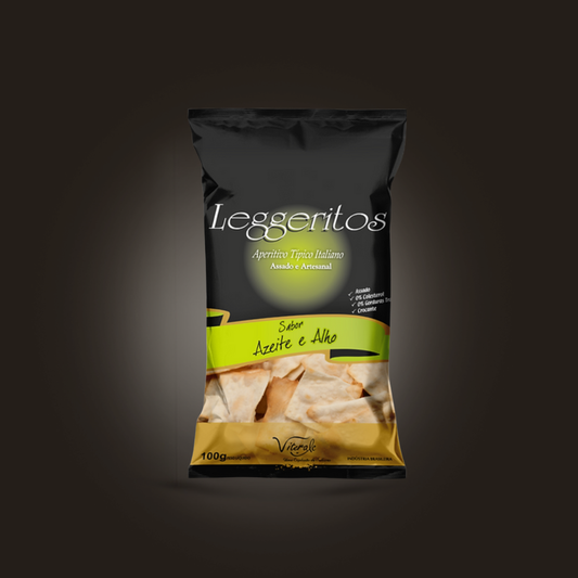 Leggeritos Snack Orgânico Salgadinho Natural Premium Sabor Azeite e Alho